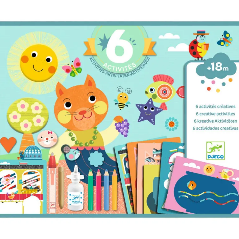 6 activités créatives "Le chat et ses amis" 9292<Djeco Cheap