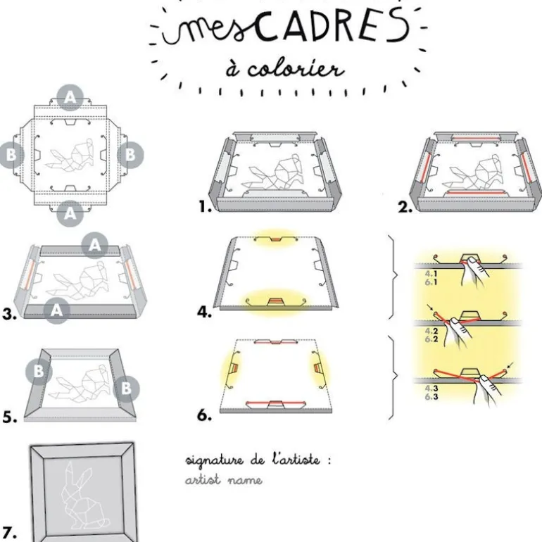 4 cadres licornes à colorier et à fabriquer Pirouette Cacahouète<PIROUETTE CACAHOUETE Fashion