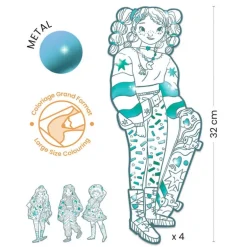 4 coloriages mode "Angèle & ses amies" Les demoiselles 9547<Djeco Store