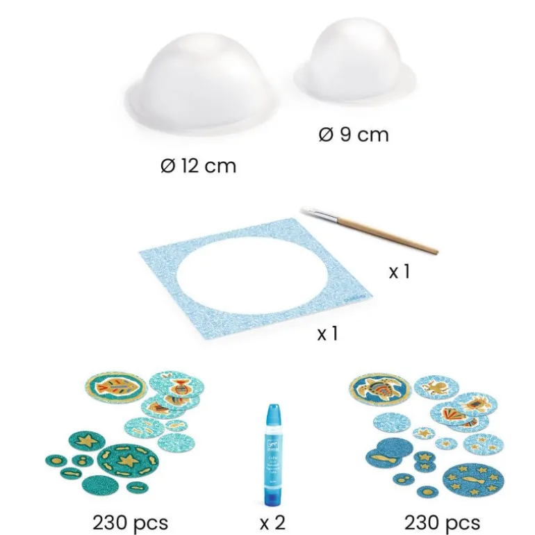 2 coupelles bleues en papier à créer "Dans la mer" 7983<Djeco Cheap