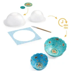 2 coupelles bleues en papier à créer "Dans la mer" 7983<Djeco Cheap