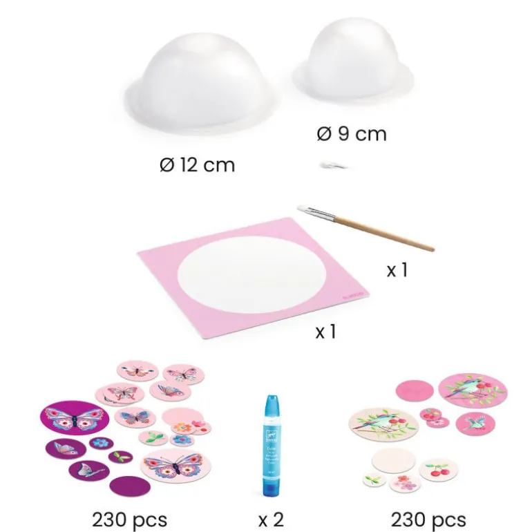 2 coupelles roses en papier à créer "Dans les airs" 7982<Djeco Best