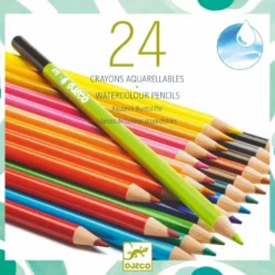 24 crayons de couleur aquarellables 9754<Djeco Online