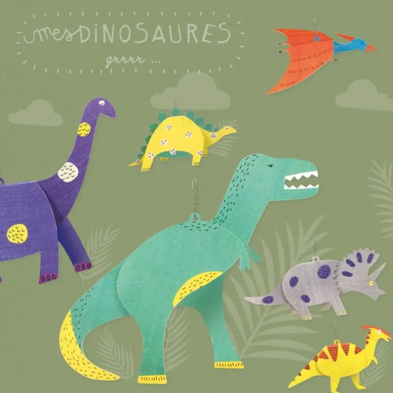 6 dinosaures à colorier, kit créatif pour enfant Pirouette Cacahouète<PIROUETTE CACAHOUETE Cheap