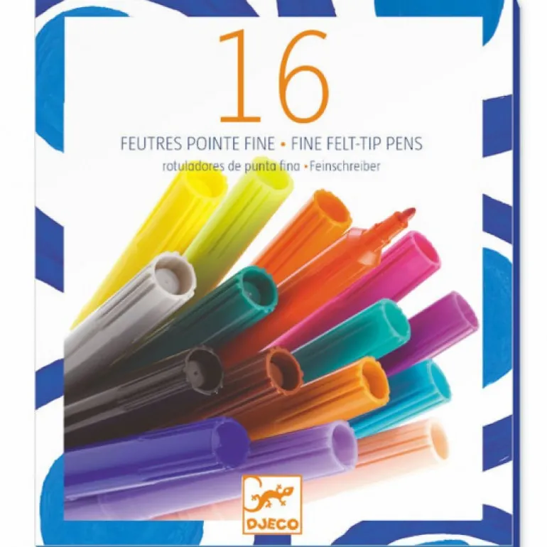 16 feutres pointe fine 8796<Djeco Cheap