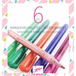 6 marqueurs pailletés 8877<Djeco Cheap