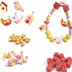 450 Perles en bois "Oiseaux" 9809<Djeco Flash Sale