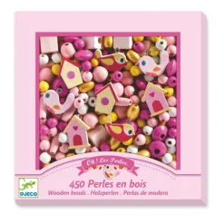 450 Perles en bois "Oiseaux" 9809<Djeco Flash Sale