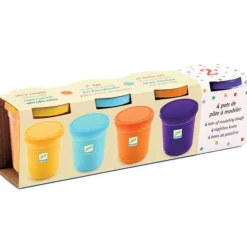 4 pots de pâte à modeler 9027<Djeco Cheap