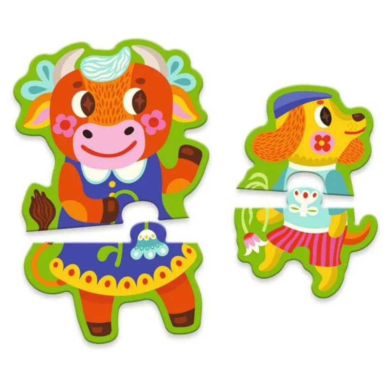 8 puzzles duo "Grands et petits à la ferme" 8266<Djeco Cheap