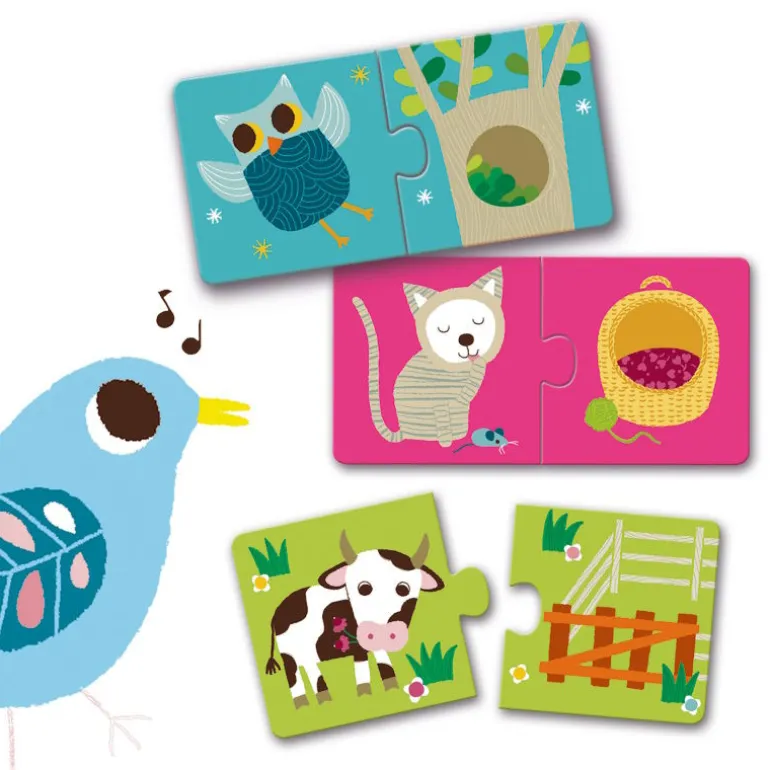 10 puzzles duo "Habitat des animaux" 8164<Djeco New