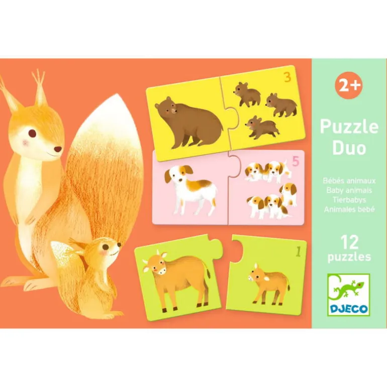 12 puzzles duo "Mamans et bébés animaux" 8197<Djeco Clearance