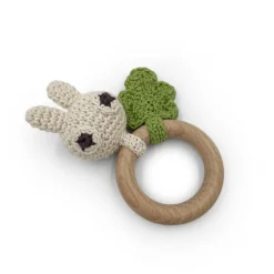 Anneau de dentition "Pinpin le lapin" hochet en crochet en coton bio<MyuM Cheap
