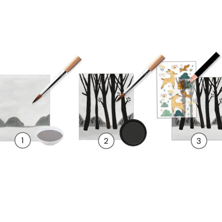 Atelier de peinture en noir et blanc "Dernières neiges" 9349<Djeco Cheap