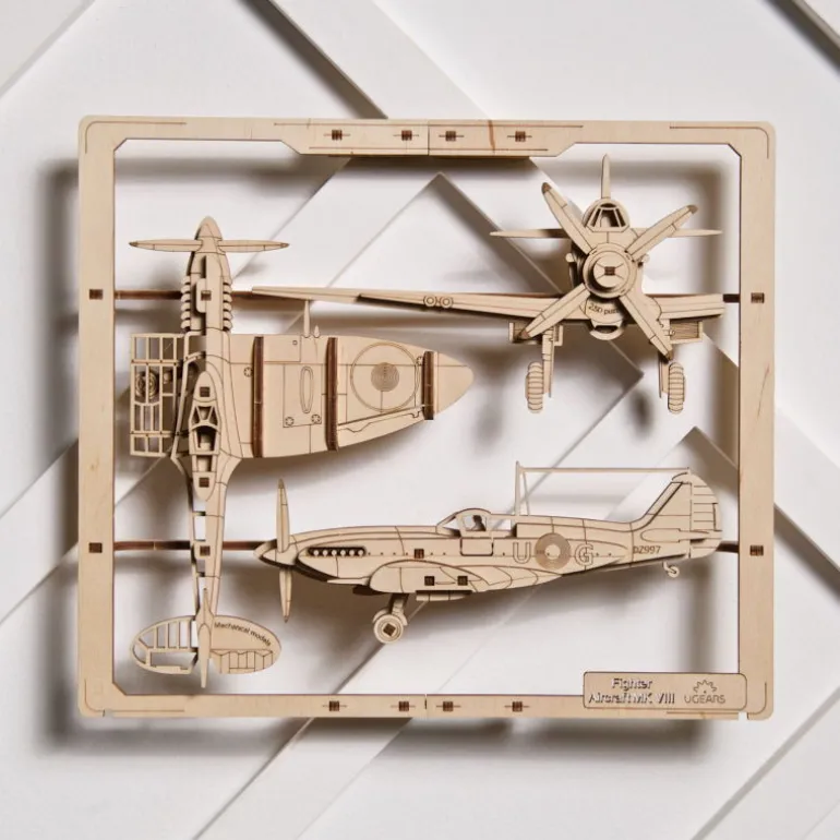 Avion de chasse – UGEARS Puzzle 2,5D en bois<UGEARS models New