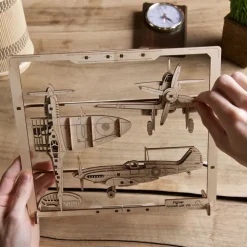 Avion de chasse – UGEARS Puzzle 2,5D en bois<UGEARS models New