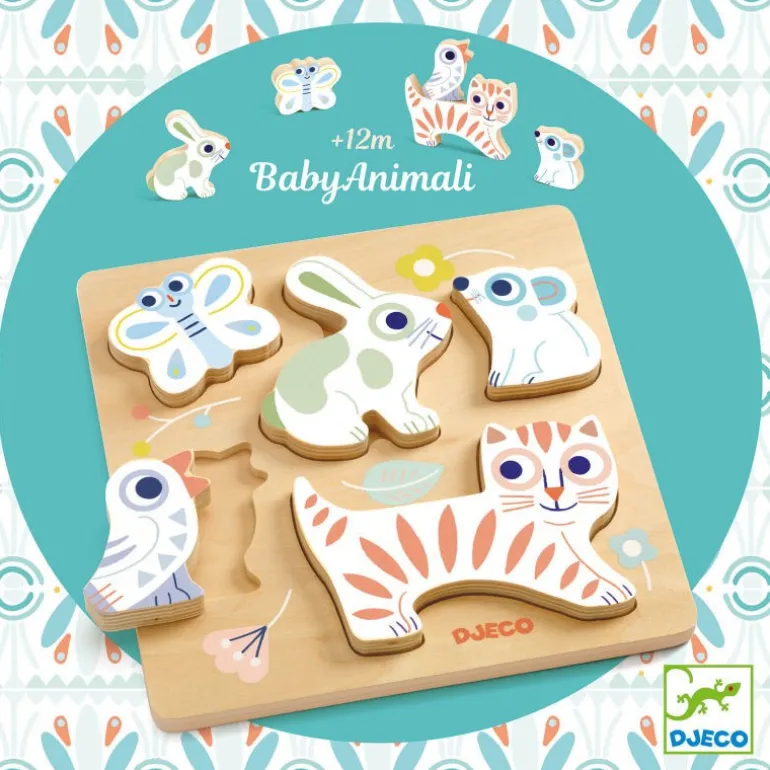BabyAnimali, puzzle d'encastrement 6121<Djeco Best Sale