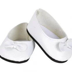 Ballerines blanches avec noeud pour poupées de 28 cm<Petitcollin Fashion