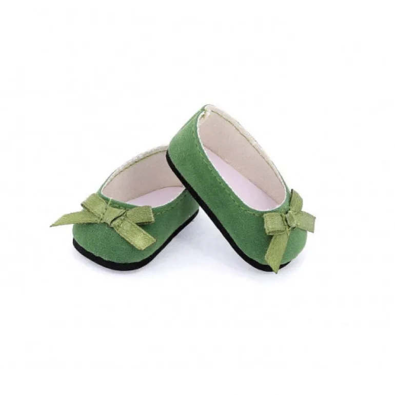 Ballerines kaki avec noeud pour poupées de 39 à 48 cm<Petitcollin Store