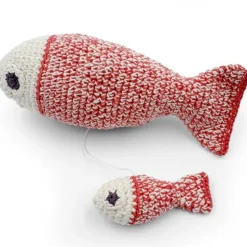 Boîte à musique poissons en crochet "The veggy toys", coton bio<MyuM Online