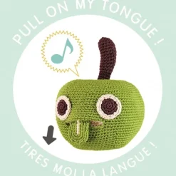 Boîte à musique pomme en crochet "The veggy toys", coton bio<MyuM Hot