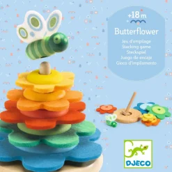 BUTTERFLOWER - PAPILLON jeu d'empilage en bois et feutrine 6404<Djeco Hot