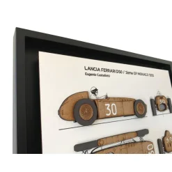 Cadre Lancia D50 Monaco 1955_ décoration vintage auto<Vitrine du Monde Collection Clearance