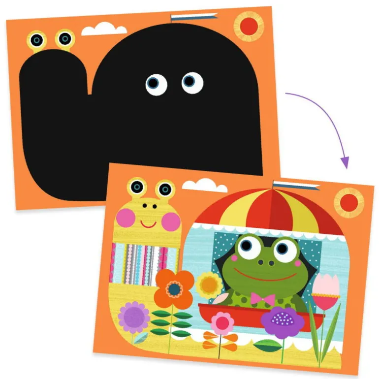 Cartes à gratter des tout-petits 'C'est rigolo à découvrir' 0042<Djeco Best Sale