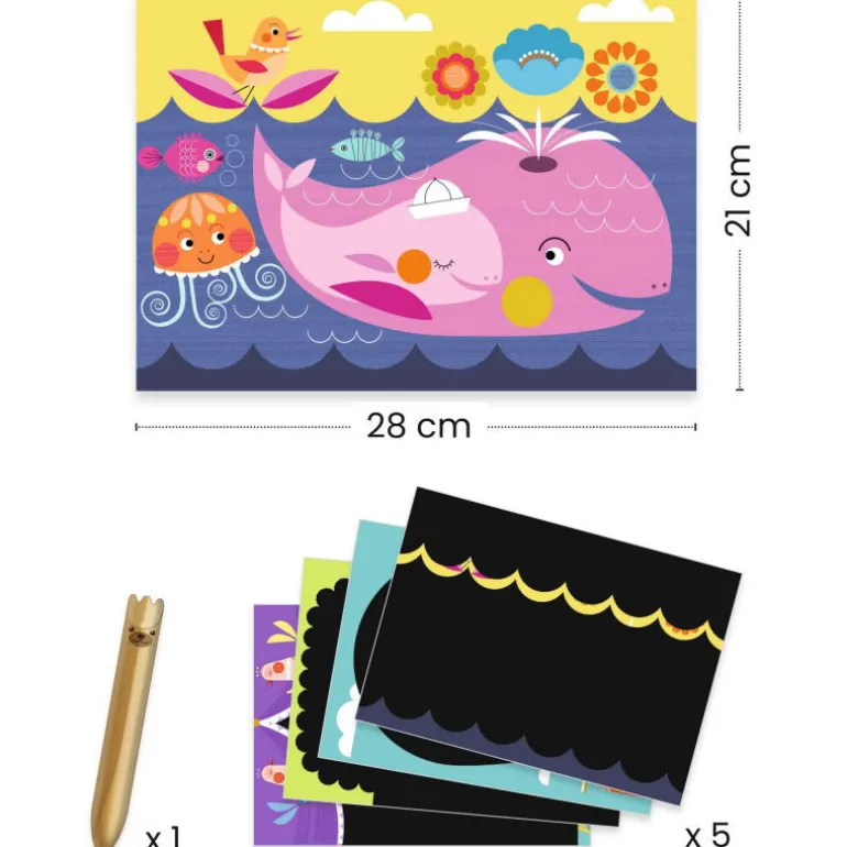 Cartes à gratter des tout-petits 'C'est rigolo à découvrir' 0042<Djeco Best Sale