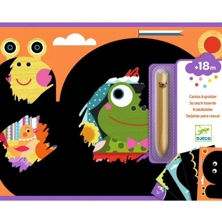 Cartes à gratter des tout-petits 'C'est rigolo à découvrir' 0042<Djeco Best Sale