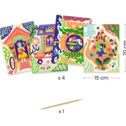 Cartes à gratter duo color "Drôles de maisons" 9713<Djeco Fashion