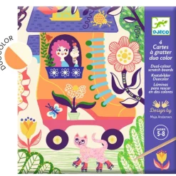 Cartes à gratter duo color "Drôles de maisons" 9713<Djeco Fashion