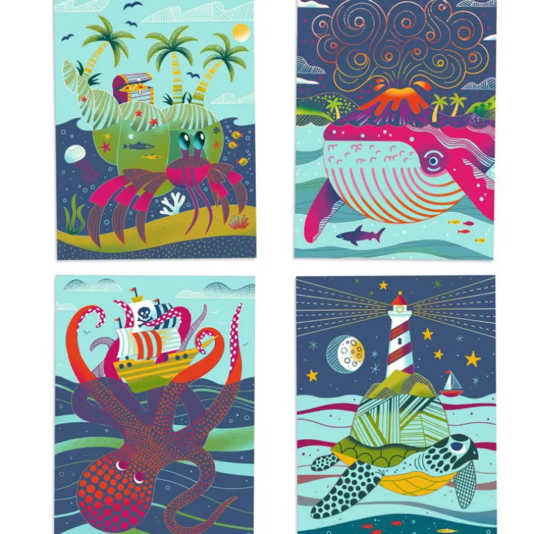 Cartes à gratter duo color "Dessus-dessous" 9714<Djeco Cheap