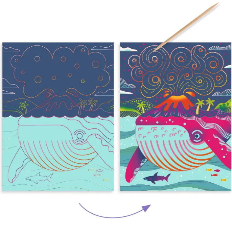 Cartes à gratter duo color "Dessus-dessous" 9714<Djeco Cheap