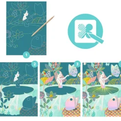 Cartes à gratter 'L'étang' 9716<Djeco Clearance