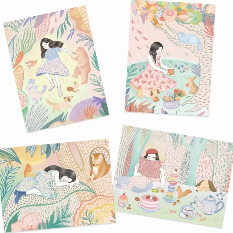 Cartes à gratter pastel 'Pique-nique' 9738<Djeco Outlet