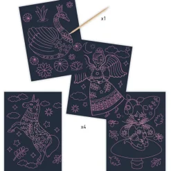 Cartes à gratter phosphorescentes "Monde merveilleux" 9715<Djeco Online