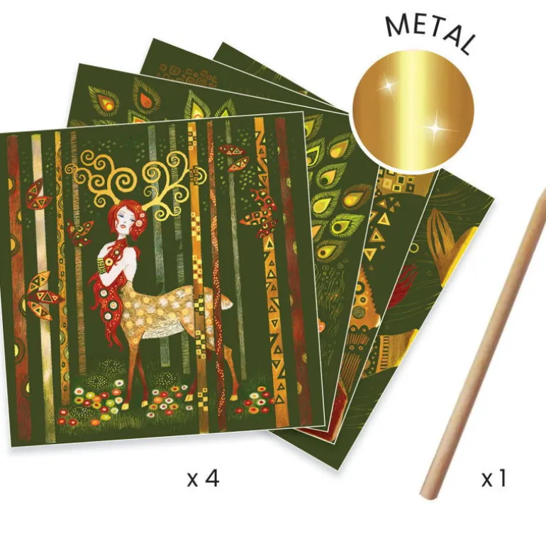 Cartes à gratter "Golden Muses" 9374 inspired by Gustav Klimt<Djeco Fashion