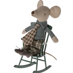 Chaise à bascule miniature en métal pour souris - Vert foncé<Maileg Best Sale