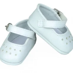 Chaussures blanches à bride pour poupées de 39 à 48 cm<Petitcollin New