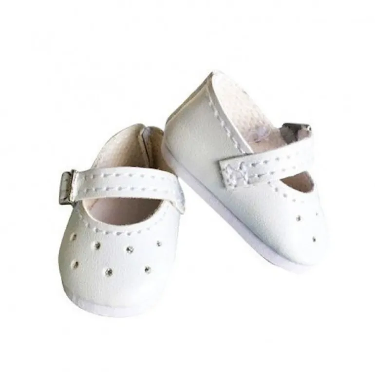 Chaussures blanches à bride pour poupées de 27 à 28 cm<Petitcollin Sale