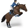 Cheval de saut d'obstacles et sa cavalière 51560<Papo New