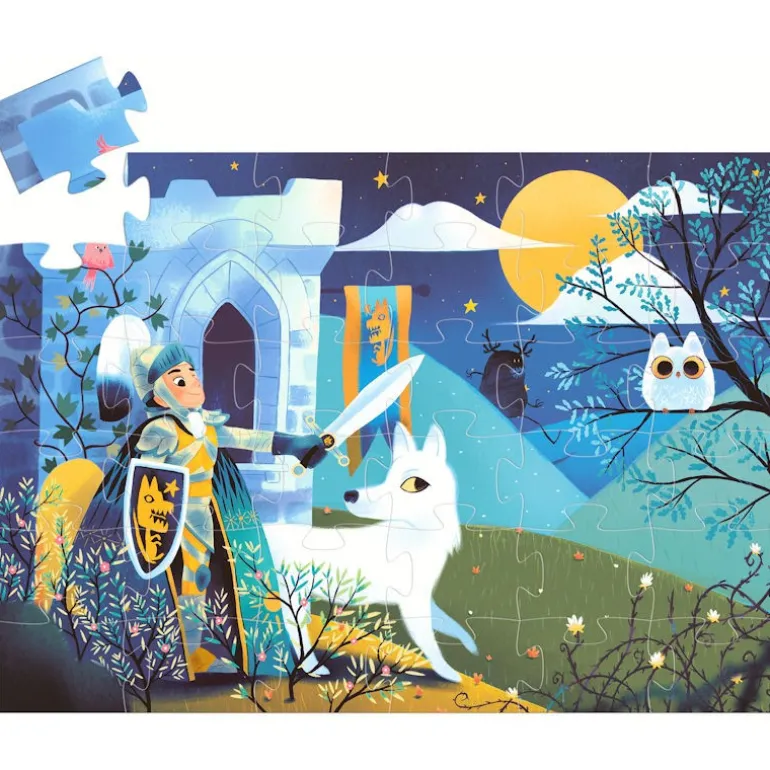 Chevalier de la pleine lune, puzzle 36 pcs silhouette 7237<Djeco Hot