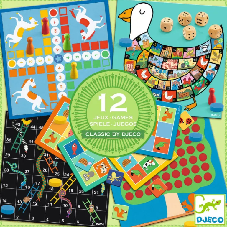 Coffret 12 jeux classiques adaptés aux petits 5218<Djeco Shop
