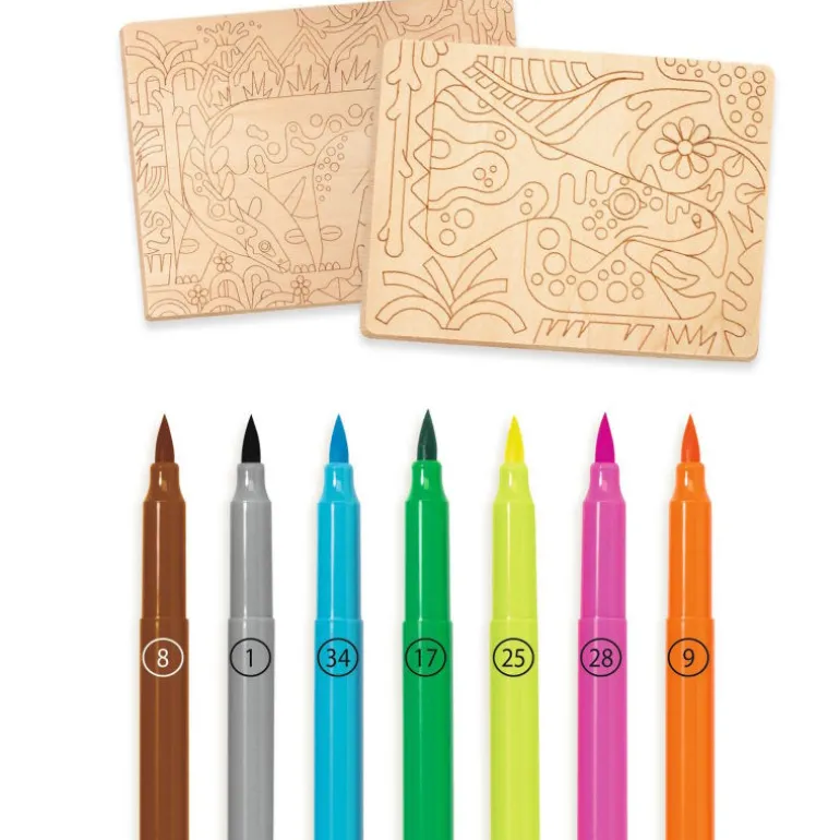 Coffret coloriage sur bois "Dino world" 8739<Djeco Online