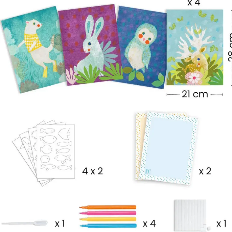 Coffret dessin "Créer avec du papier buvard" 0082<Djeco Hot
