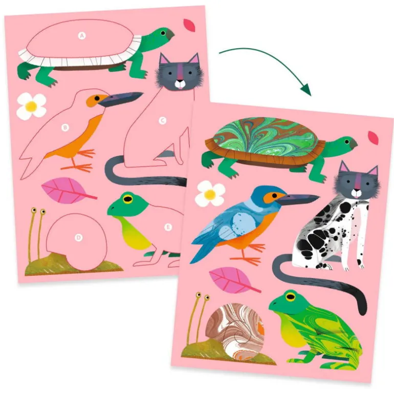 Coffret papier marbré "Colorful" 9351<Djeco Clearance