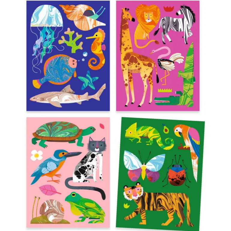 Coffret papier marbré "Colorful" 9351<Djeco Clearance