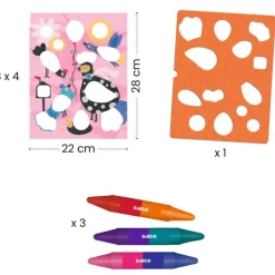 Coffret pour colorier au pochoir "Piou piou & Co" 8993<Djeco New