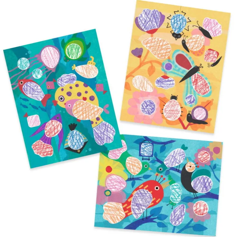 Coffret pour colorier au pochoir "Piou piou & Co" 8993<Djeco New